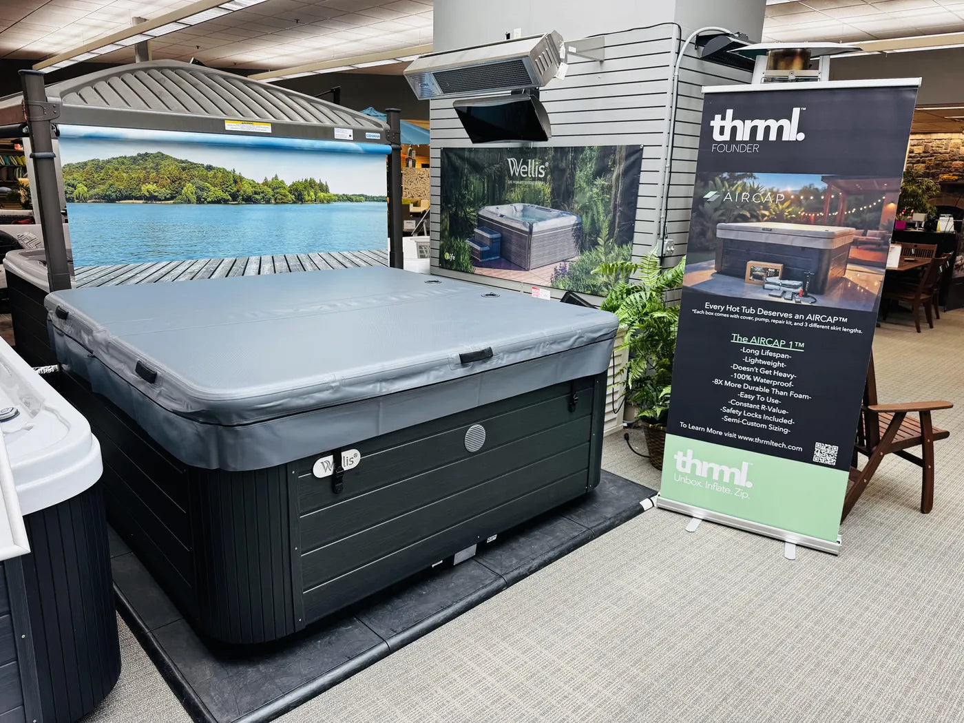 AIRCAP display at a hot tub retailer