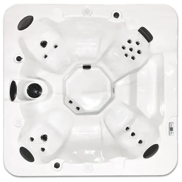 Top-down view of the Arctic Spas Aurora hot tub — 81" x 81" square cabinet
