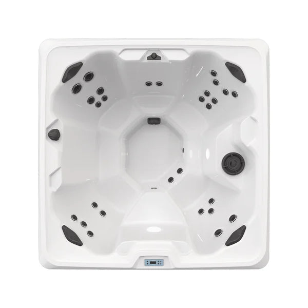 Top-down view of the Bullfrog Spas Calm6 hot tub — 78" x 78" square cabinet