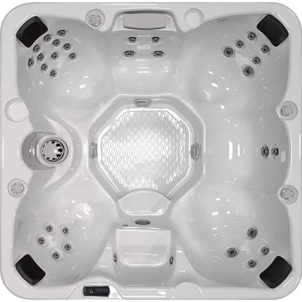 Top-down view of the Cal Spas Maui Plus PPZ-634B hot tub — 78" x 78" square cabinet