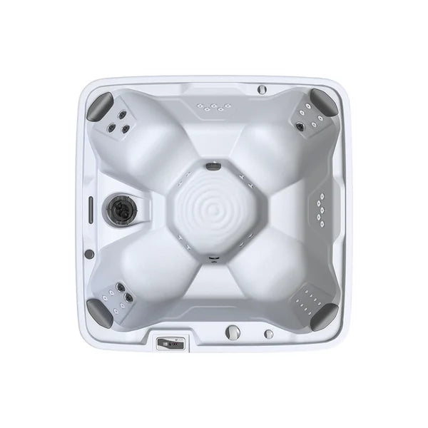 Top-down view of the Caldera Spas Bloom hot tub — 78" x 78" square cabinet
