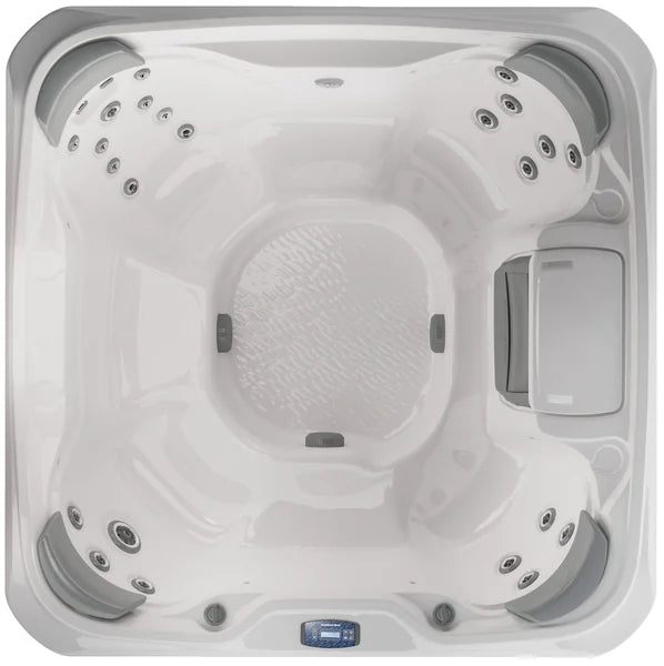 Top-down view of the Sundance Spas Prado 680 hot tub — 80" x 80" square cabinet