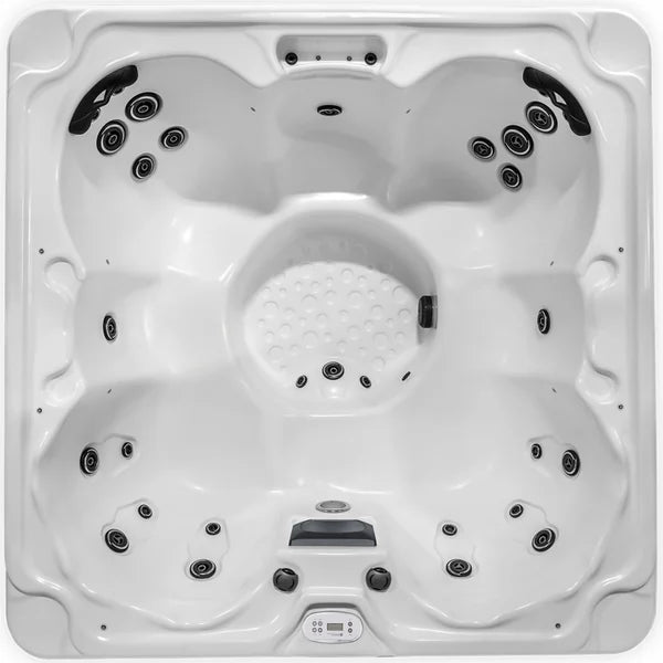 Top-down view of the Viking Spas Regal hot tub — 78" x 78" square cabinet