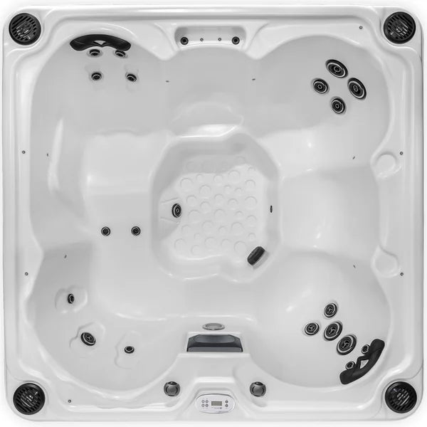 Top-down view of the Viking Spas Royale P+ hot tub — 78" x 78" square cabinet